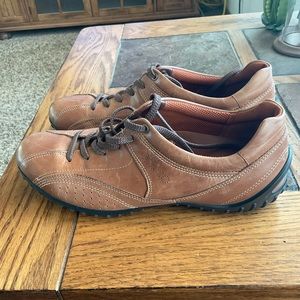 Ecco brown leather driving shoes, size 39 with rubber soles women’s 8.5
